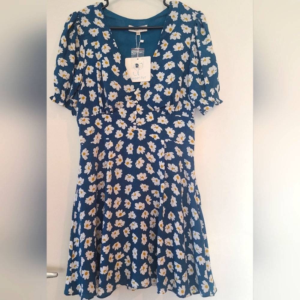 Floral Daisy Sweet Pot Dress, 8